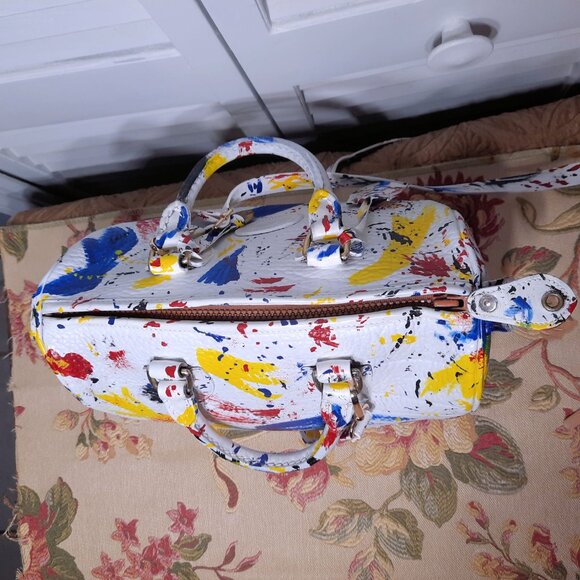 Dooney & Bourke Dipinta Inspired Hand Painted Vintage Speedy Style Bag - Picture 9 of 15